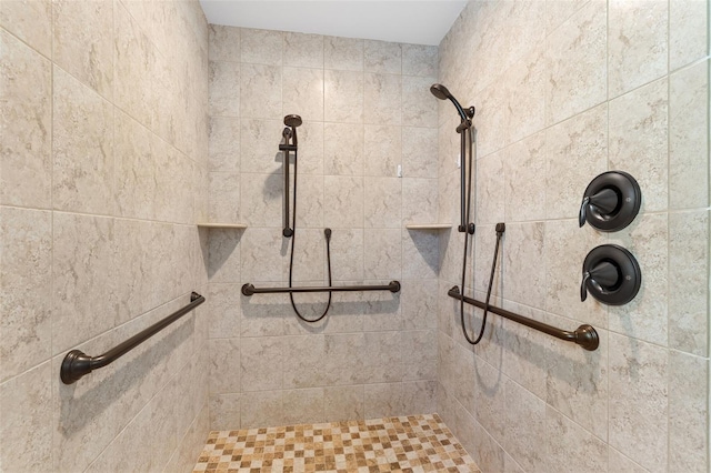 room details with a tile shower