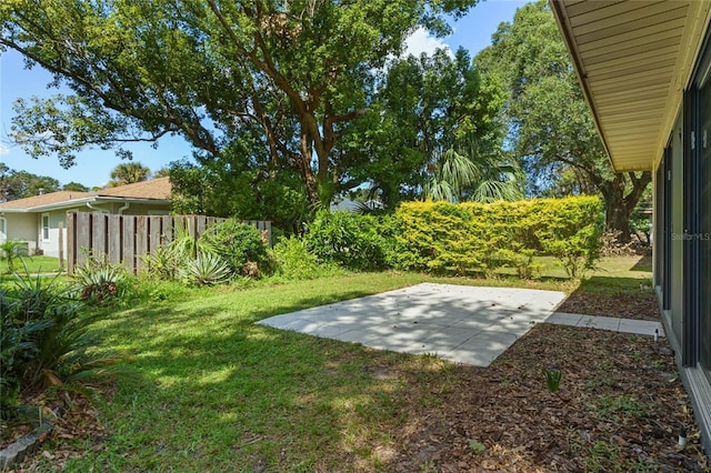 view of yard with a patio area