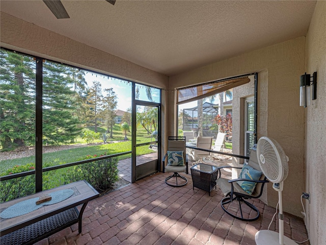 view of sunroom