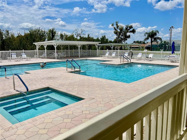 view of pool with a patio area