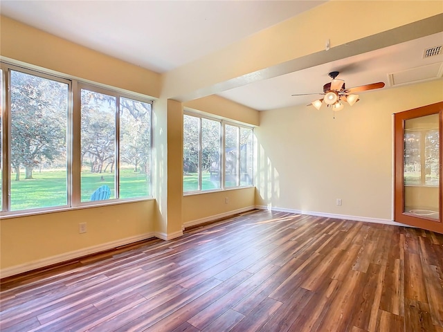 spare room with ceiling fan