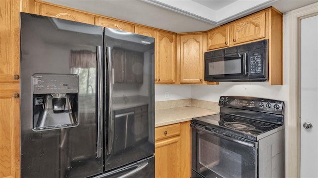 kitchen featuring black appliances