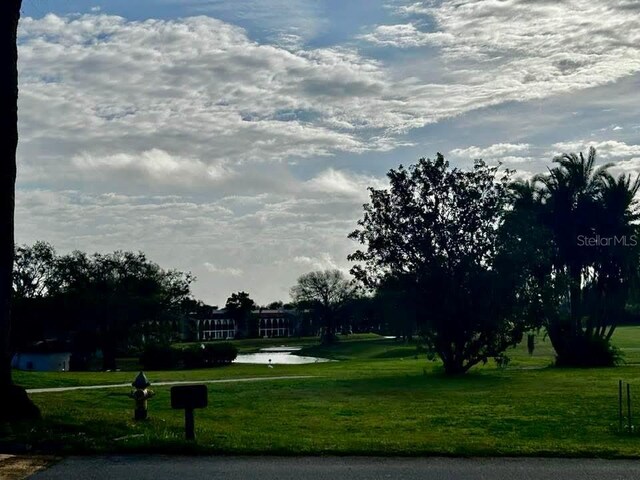 view of home's community with a yard