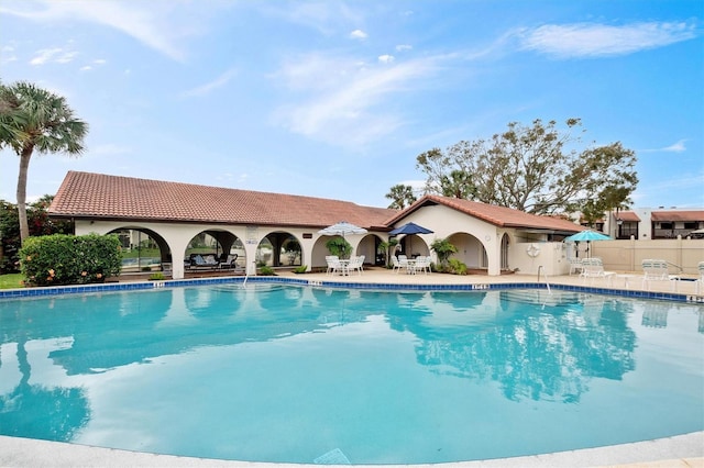 view of pool with a patio