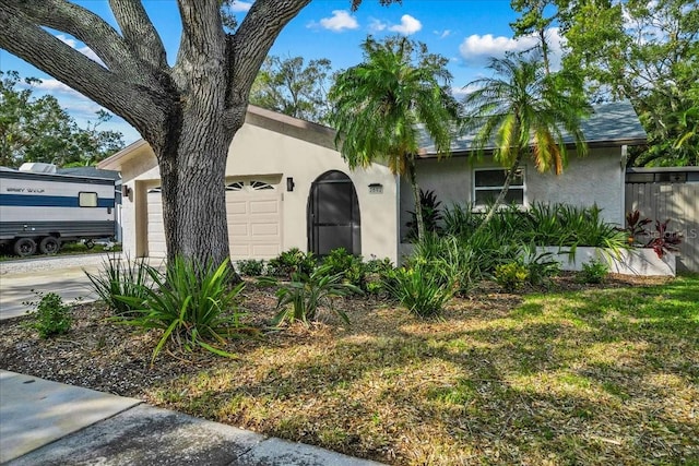 view of front of house with a garage