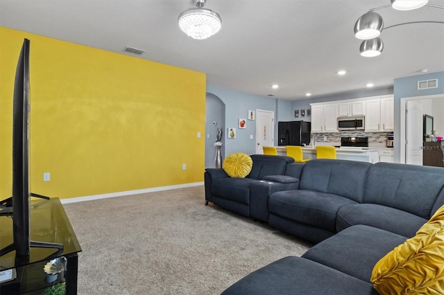 view of carpeted living room