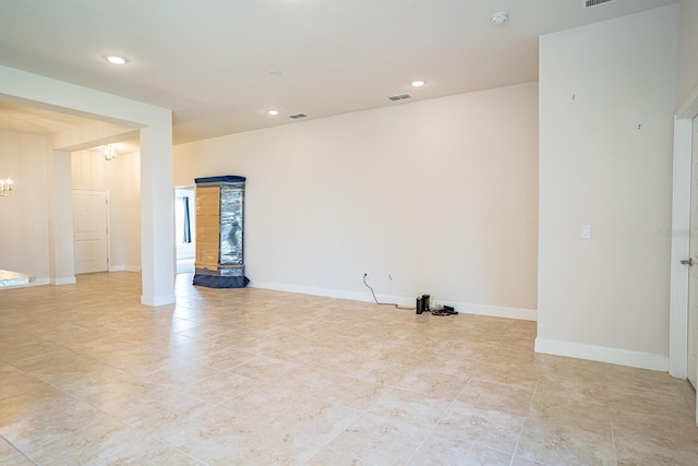 interior space with light tile patterned floors
