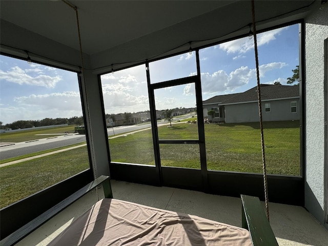 view of unfurnished sunroom