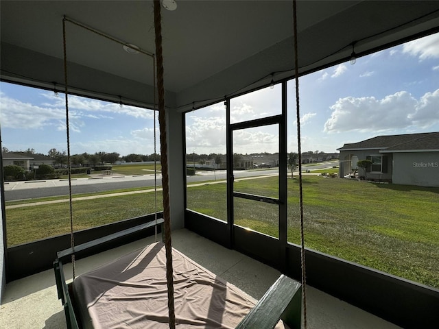 view of unfurnished sunroom