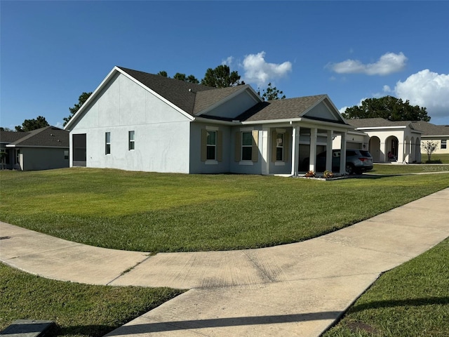 exterior space featuring a front lawn