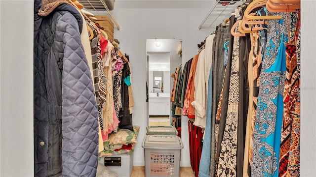 view of walk in closet