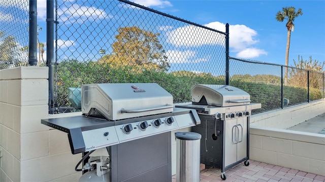 view of patio with area for grilling