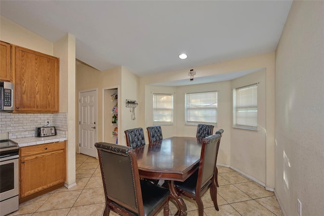 view of tiled dining room