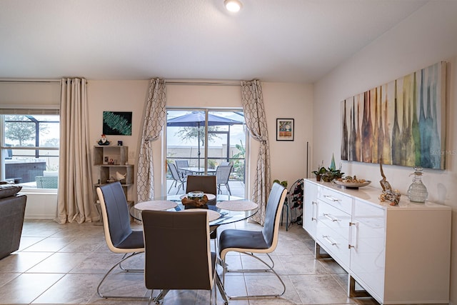 view of tiled dining room