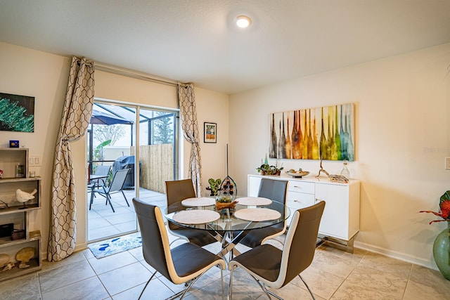 view of tiled dining area