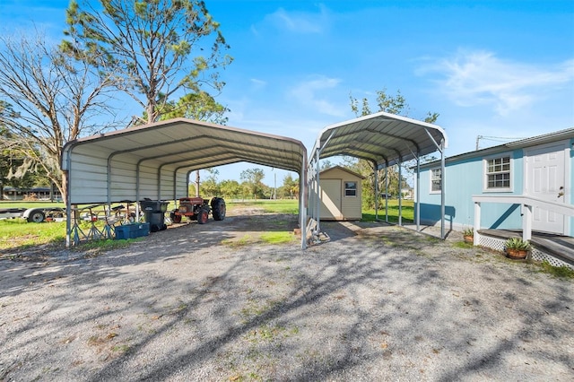 view of parking / parking lot featuring a carport