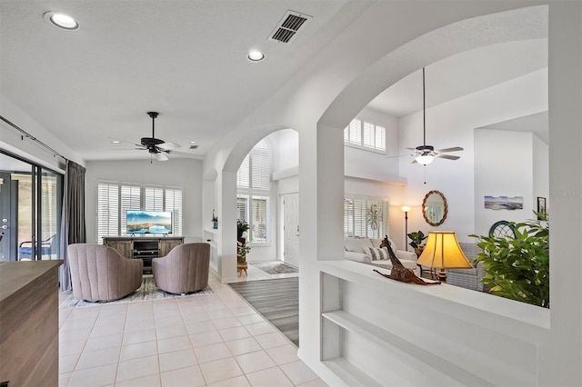 interior space with light tile patterned flooring