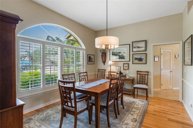 dining area featuring light hardwood / wood-style flooring