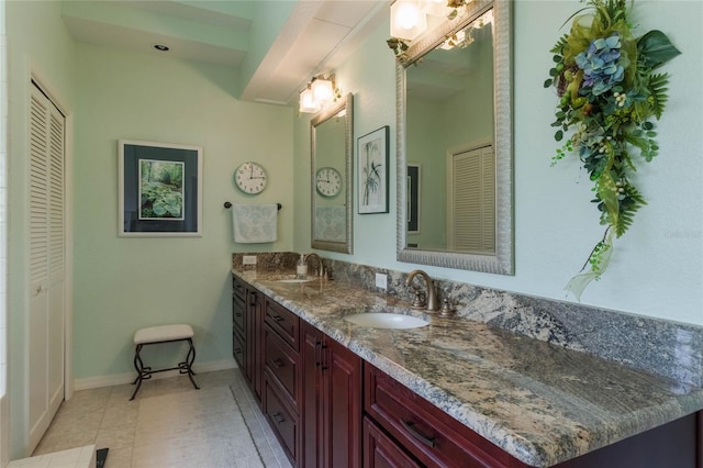 bathroom featuring vanity and tile patterned floors