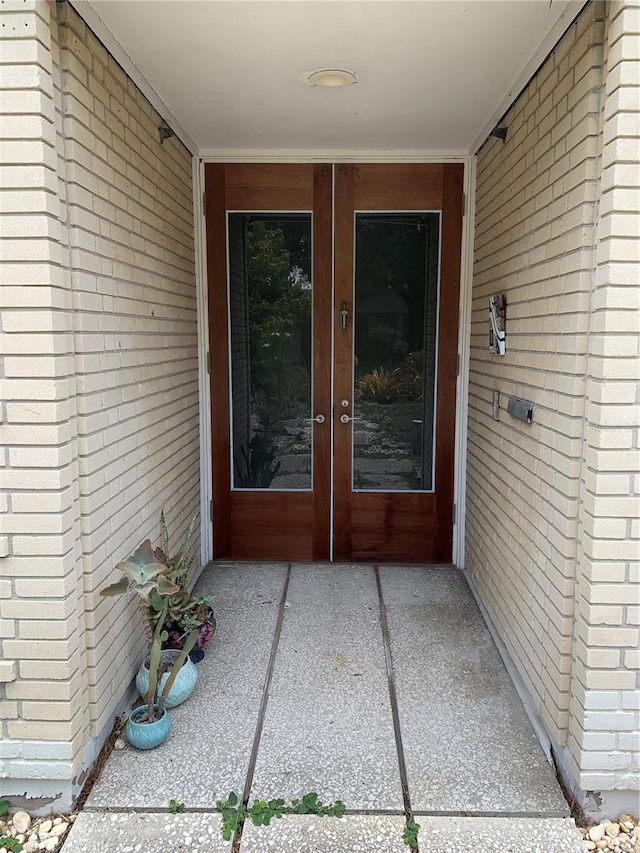 view of exterior entry with french doors