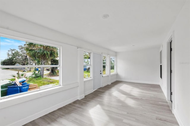 interior space with light hardwood / wood-style flooring