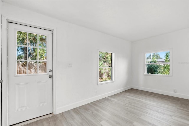 foyer with light hardwood / wood-style floors