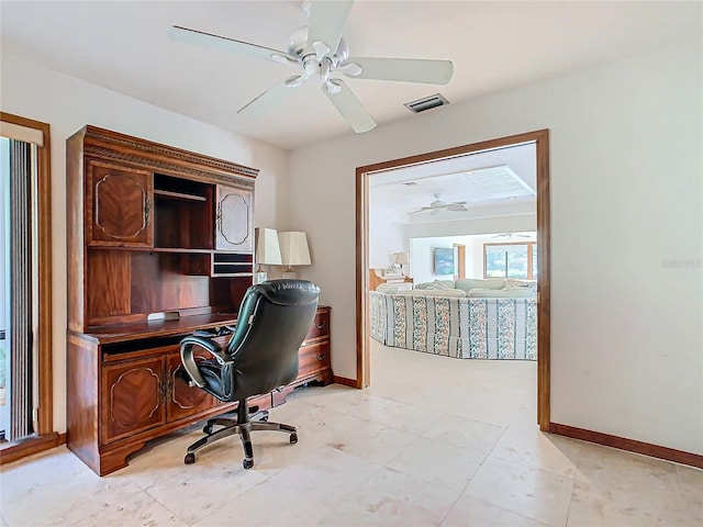 office with ceiling fan