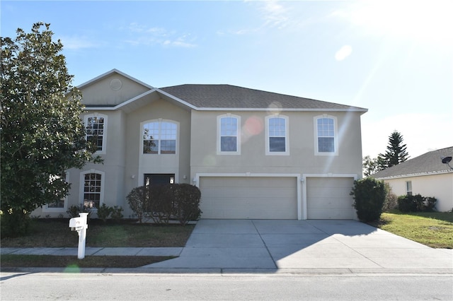 view of front facade with a garage