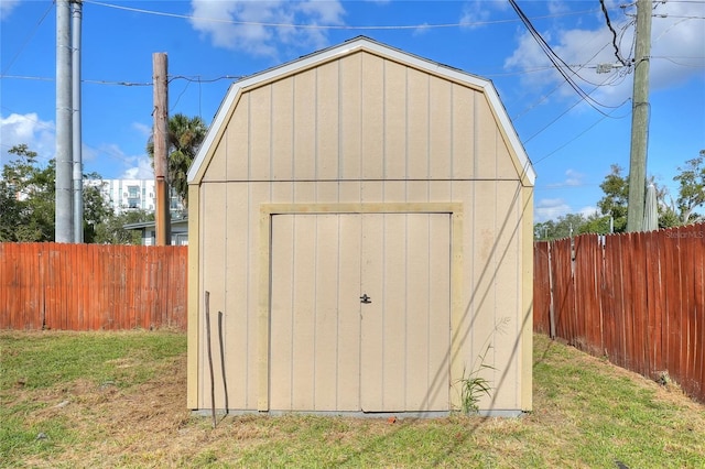 view of shed