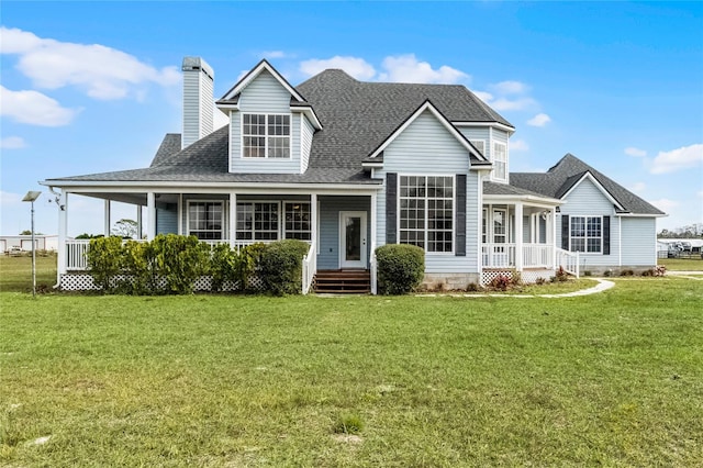 view of front facade featuring a front yard