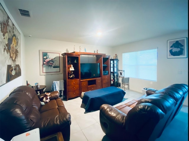 view of tiled living room