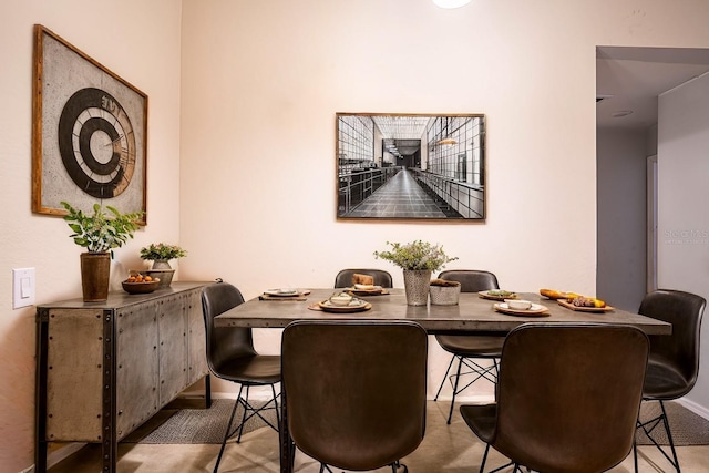 view of carpeted dining room