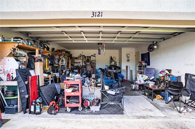 view of garage