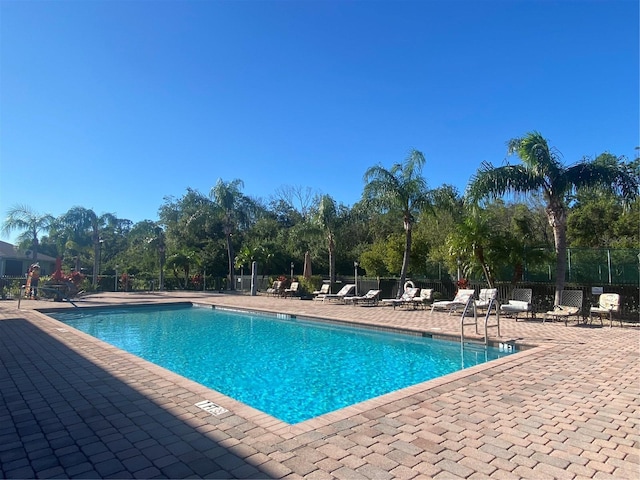 view of pool featuring a patio