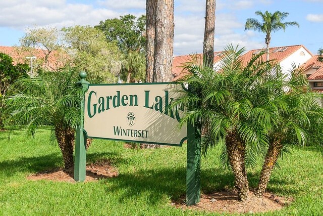 view of community sign