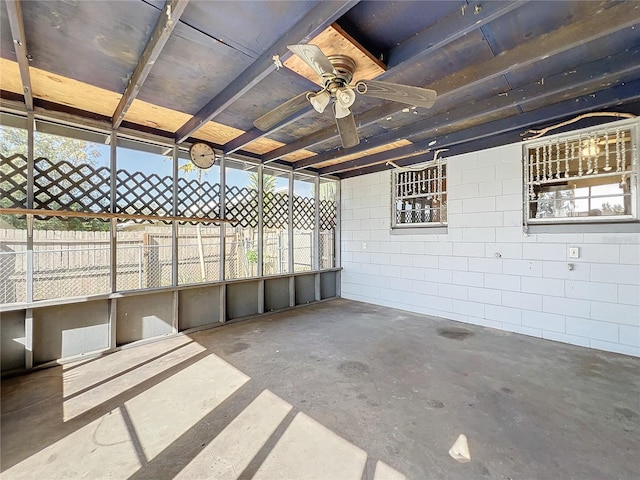 view of patio / terrace featuring ceiling fan