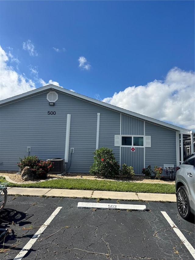 view of property exterior featuring central air condition unit