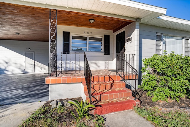 view of doorway to property