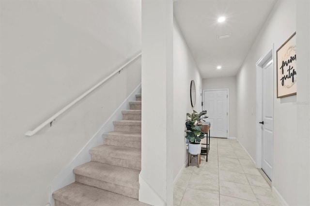 interior space featuring light tile patterned floors