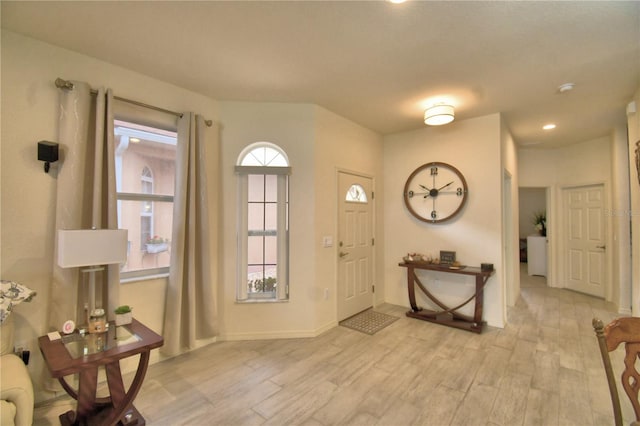 foyer featuring light hardwood / wood-style flooring