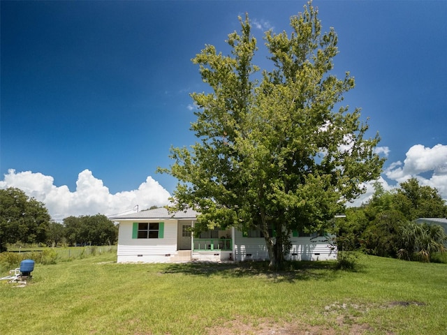 rear view of house featuring a yard and a patio area