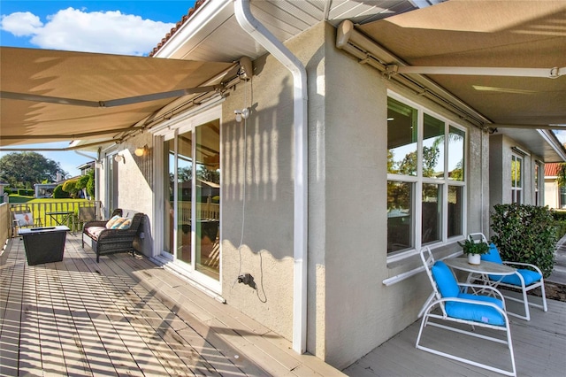 view of patio featuring a deck