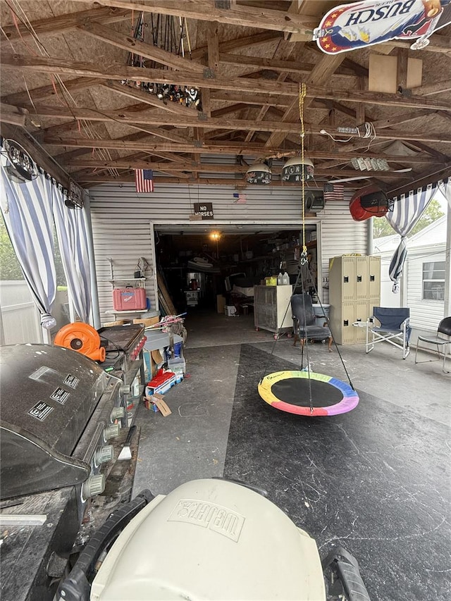 view of garage