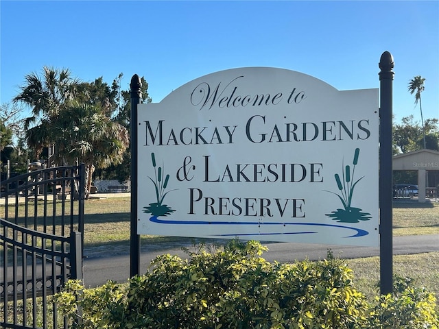 view of community sign