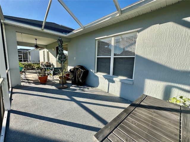 view of patio / terrace with ceiling fan