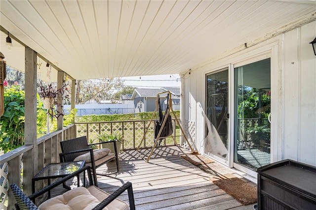 view of wooden deck