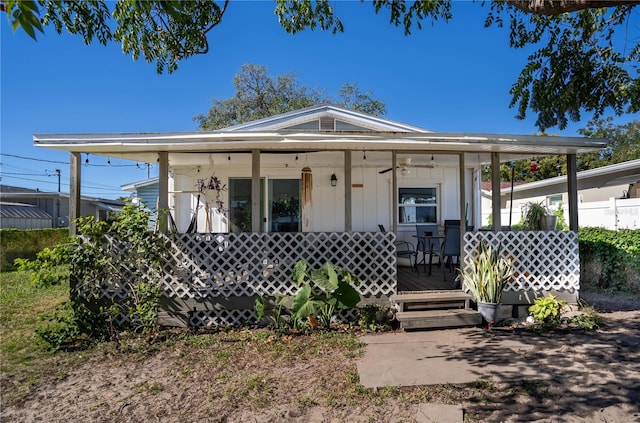 view of front of property with a porch