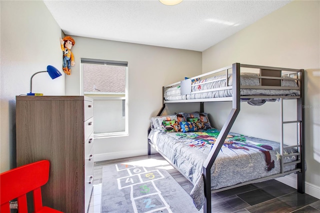 bedroom featuring a textured ceiling