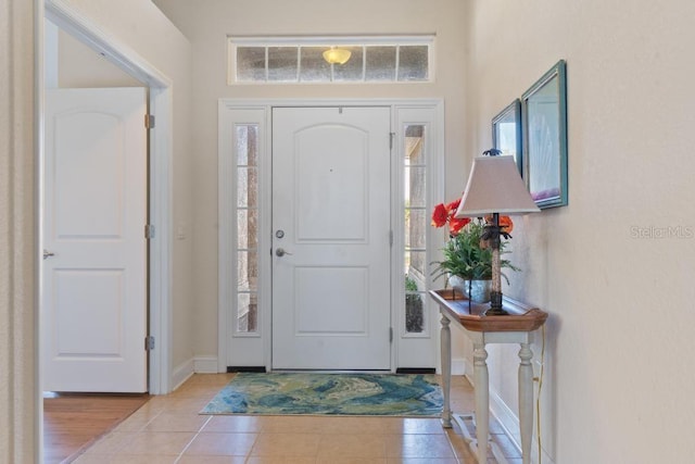 view of tiled foyer