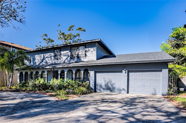 view of front of house with a garage